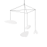 Sonneman Papillons 4 Light 31" Wide LED Suspension Multi Light Pendant with White Shades Satin Black