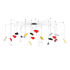 Sonneman Papillons 24 Light 58" Wide LED Suspension Multi Light Pendant with Black, Red, and Yellow Shades Satin Black