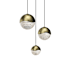 Sonneman Grapes 3 Light 9" Wide LED Suspension Multi Light Pendant Brass