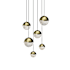 Sonneman Grapes 6 Light 12" Wide LED Suspension Multi Light Pendant Brass