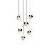 Sonneman Grapes 6 Light 11" Wide LED Suspension Multi Light Pendant Brass