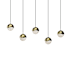 Sonneman Grapes 5 Light 37" Wide LED Suspension Linear Pendant Brass