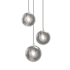 Sonneman Champagne Bubbles 3 Light 8-1/2" Wide LED Multi Light Pendant with Seeded Glass Shades Polished Chrome