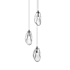 Sonneman Liquid 3 Light 14" Wide Full Sized Pendant Satin Black / Clear