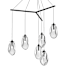 Sonneman Liquid 6 Light 39-1/4" Wide Full Sized Pendant Satin Black / Clear