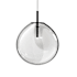 Sonneman Cantina Single Light 15" Wide Full Sized Pendant Satin Black / Clear