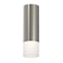 Sonneman ALC Single Light 9" Tall Integrated LED Flush Mount Ceiling Fixture with Ribbed Glas Satin Nickel / Etched Ribbon Glass