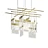 Sonneman V Panels 47" Wide Suspension Multi Light Pendant Brass / Clear