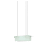 Sonneman Suspended Glass Slim 1 Light LED Chandelier with Etched Shade Satin Nickel