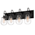 Sonneman Chelsea 4 Light Bathroom Vanity Strip Light Satin Black