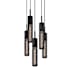 Sonneman Urban Edge 5 Light Pendant with Black Shade Textured Black