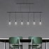 Sonneman Suspenders LED 2-Tier Linear Pendant Satin Black / RP08 - Crystal Teardrop