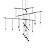 Sonneman Suspenders LED 4-Tier Tri-Bar Multi Light Pendant Satin Black / RP01 - Crystal Chiclet