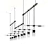 Sonneman Suspenders LED 3-Bar Offset Linear Pendant Satin Black / SC01 - Crystal Chiclet Cluster