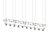 Sonneman Suspenders 10 Light 170" Wide LED Linear Chandelier Satin Black