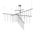 Sonneman Suspenders 83" Wide LED Abstract Chandelier Satin Black / Clear