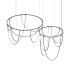 Sonneman Suspenders 82" Wide LED Offset Ring Chandelier Satin Black / Frosted