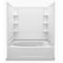 Sterling Ensemble, 60" x 42" x 72" Tile Bath/Shower with Age in Place Backers - Left-hand Drain White