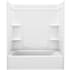 Sterling Ensemble 60" Vikrell Alcove Bath/Shower Module with Left Above-Floor Drain, Soaking Tub, 3 Walls, and 4 Shelves White