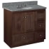 Strasser Simplicity 36" Single Free Standing Vanity Cabinet Only - Less Vanity Top Dark Alder