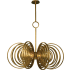 Studio M Frequency 6 Light 33-1/2" Wide LED Chandelier with Ribbed Glass Shades Gold Leaf