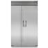 Finish: Sub-Zero Classic Series 48 Inch Wide 24 Cu. Ft. Side By Side Refrigerator with External Water Dispenser and French Door Classic Stainless