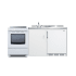 Summit 72 Inch Wide Kitchenette with Radiant Burner Electric Cooktop, Sink, and Faucet White