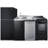 Summit 80 Inch Wide Kitchenette with Radiant Burner Electric Cooktop, Sink, Faucet, and Energy Star Refrigerator with Door Storage Black