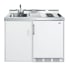 Summit 48 Inch Wide Kitchenette with Coil Cooktop, Sink, Faucet, and Refrigerator White
