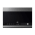 Summit 24 Inch Wide 1.4 Cu. Ft. 1000 Watt Over the Range Microwave with Under Cabinet LED Lighting in Stainless Steel Black / Stainless Steel