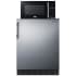 Summit 24 Inch Wide 5.5 Cu. Ft. Right Hinge Compact Freezerless Refrigerator / Microwave with Two USB Ports and Built-In Power Allocator Stainless Steel / Black