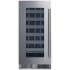 Summit 15 Inch Wide 18 Bottle Capacity Built-In / Free Standing Wine Cooler with Stainless Steel Shelves and Single Cooling Zone Glass