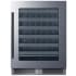 Summit 24 Inch Wide 33 Bottle Capacity Built-In / Free Standing Wine Cooler with Ergonomic Thermostat and LED Lights Glass