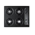 Summit 24 Inch Wide 4 Burner Gas Cooktop with Porcelain Enamel Grates and 9K BTU Burners Black
