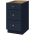 Sunny Wood Blue Topaz 34-1/2" Solid Wood and Birch Veneer Free Standing Bathroom Cabinet Blue Topaz
