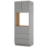 Sunny Wood Grayson 33" Wide x 90" Tall Double Door Wall Oven Cabinet with Triple Drawers Dove Gray