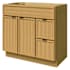 Sunny Wood Nikko 36" Single Free Standing Vanity Cabinet Only - Less Vanity Top Clear Oak