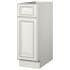 Sunny Wood Sanibel 12" Wide x 34-1/2" Tall Single Door Base Cabinet with Single Dovetail Drawer and Soft Close Slides Off White with Charcoal Glaze