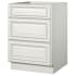 Sunny Wood Sanibel 24" Wide x 34-1/2" Tall Base Cabinet with Triple Dovetail Drawers and Soft Close Slides Off White with Charcoal Glaze