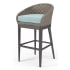 Sunset West Marbella 23" Wide Aluminum, Rope Framed Sunbrella Outdoor Bar Stool Graphite / Dupione Celeste