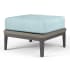 Sunset West Marbella 25" Wide Sunbrella Outdoor Ottoman Graphite / Dupione Celeste