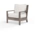 Sunset West Laguna 35" Wide Aluminum Framed Sunbrella Outdoor Accent Arm Chair Driftwood / Canvas Flax