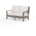 Sunset West Laguna 35" Wide Aluminum Framed Sunbrella Outdoor Loveseat Driftwood / Canvas Flax
