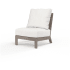 Sunset West Laguna 35" Wide Aluminum Framed Sunbrella Outdoor Accent Chair Driftwood / Canvas Flax
