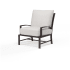 Sunset West La Jolla 33" Wide Aluminum Framed Sunbrella Outdoor Accent Arm Chair Espresso / Canvas Flax
