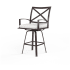 Sunset West La Jolla 25" Wide Aluminum Framed Sunbrella Outdoor Bar Stool Espresso / Canvas Flax