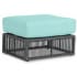 Sunset West Milano 23" Wide Sunbrella Outdoor Ottoman Slate / Dupione Celeste