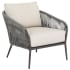 Sunset West Bazaar 38" Wide Aluminum Framed Sunbrella Outdoor Accent Arm Chair Graphite / Echo Ash