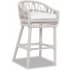Sunset West Dana 22" Wide Aluminum, Rope Framed Sunbrella Outdoor Bar Stool Natural / Linen Canvas