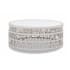 Sunset West Dana 41" Diameter Marble Top Rope Outdoor Coffee Table Natural / Honed Carrara Marble